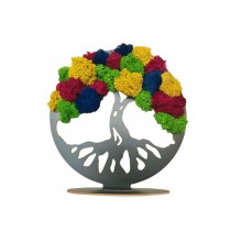 Ornament din Licheni Stabilizati Multicolori Copacul Vietii 20 cm diametru