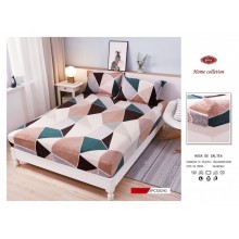 Set Husa de pat Cocolino cu elastic si 2 fete de perna pentru pat dublu 180 x 200 cm Forme geometrice