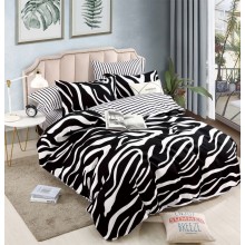 Lenjerie pentru pat dublu din Bumbac 100% Finet 6 piese Zebra Style